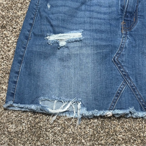 Wax Jean Blue Distressed Mini Skirt - Picture 3 of 13